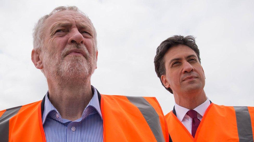 Jeremy Corbyn with predecessor as Labour leader, Ed Miliband