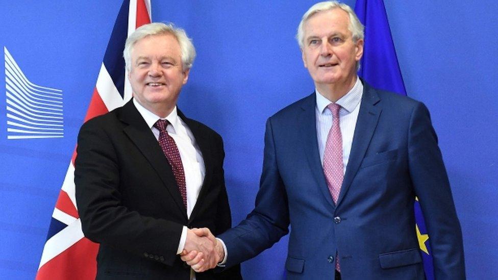 David Davis and Michel Barnier