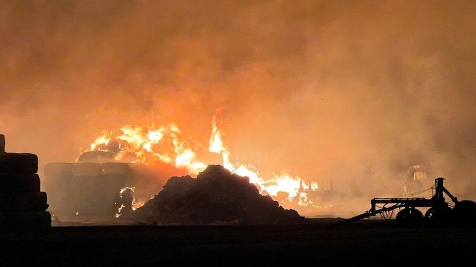 Fire at farm in Sellindge