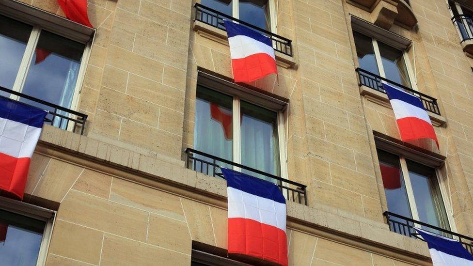 French flags in Paris, 27 Nov