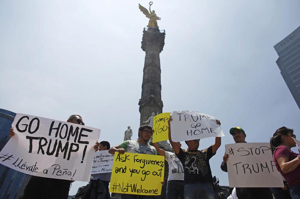 Protesters in Mexico City