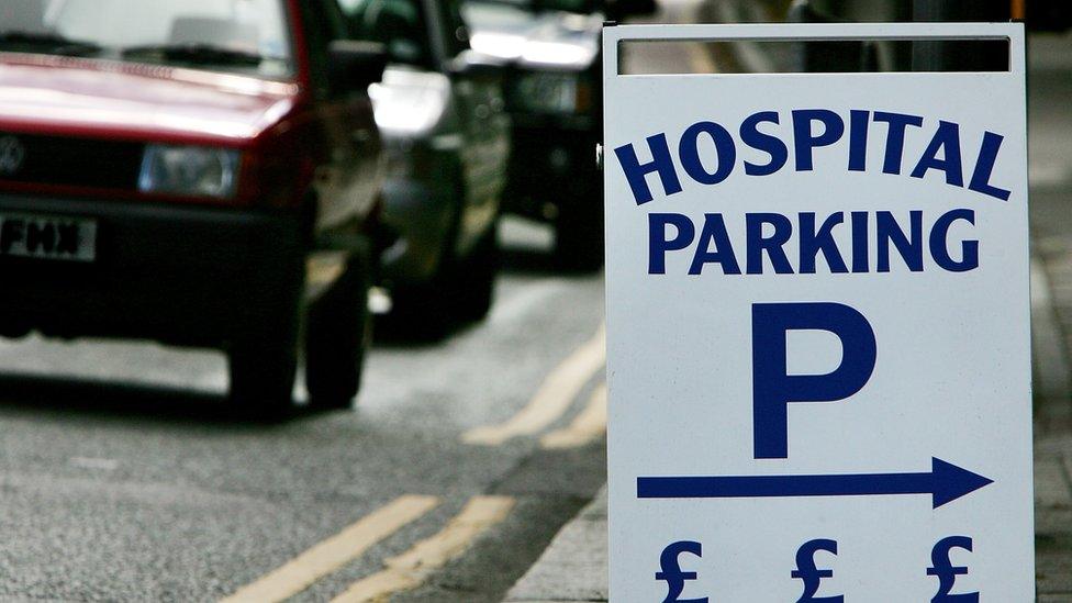 Hospital parking sign