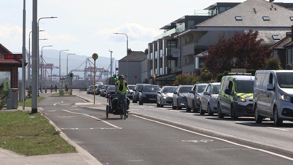 Cyclist in Dublin