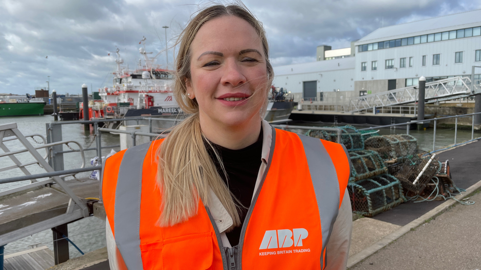 Denise Hone at the Port of Lowestoft