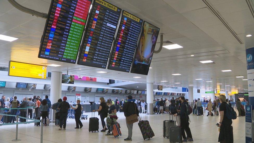 Glasgow airport is busy as the holiday getaway begins