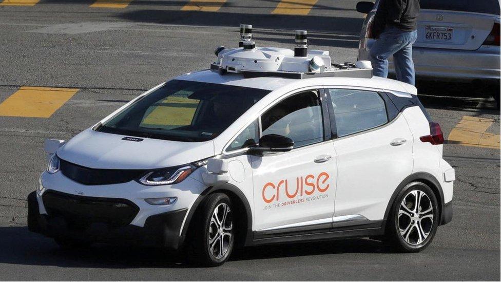 A Cruise car on the street in San Francisco