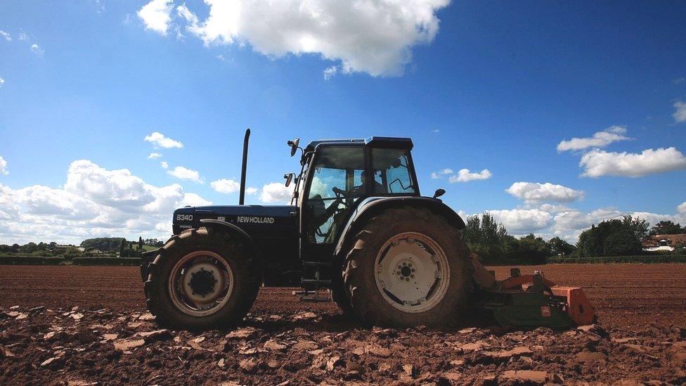 Farmer in a tractor