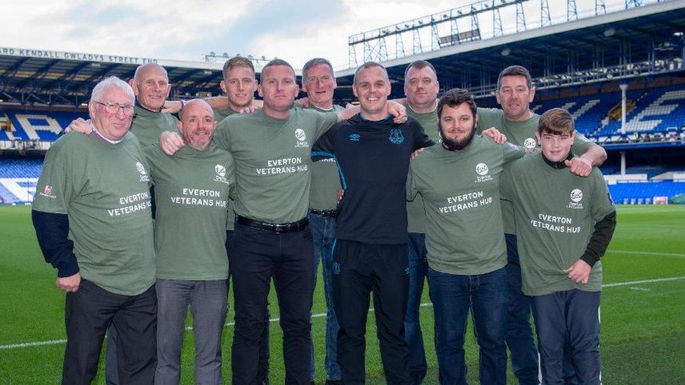 Dave Curtis with his Everton veterans team