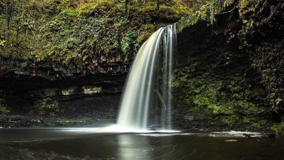 Sgwd Gwladus Waterfall at Pontneddfechan in Glynneath