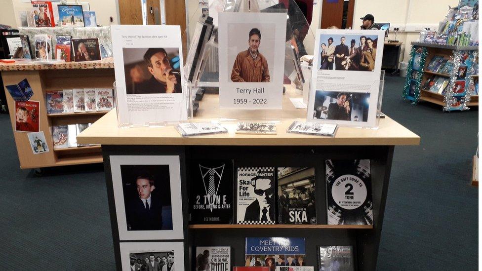 A tribute to Terry Hall on display at Coventry Library