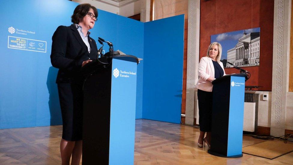 Arlene Foster and Michelle O'Neill held their first joint briefing in more than two months