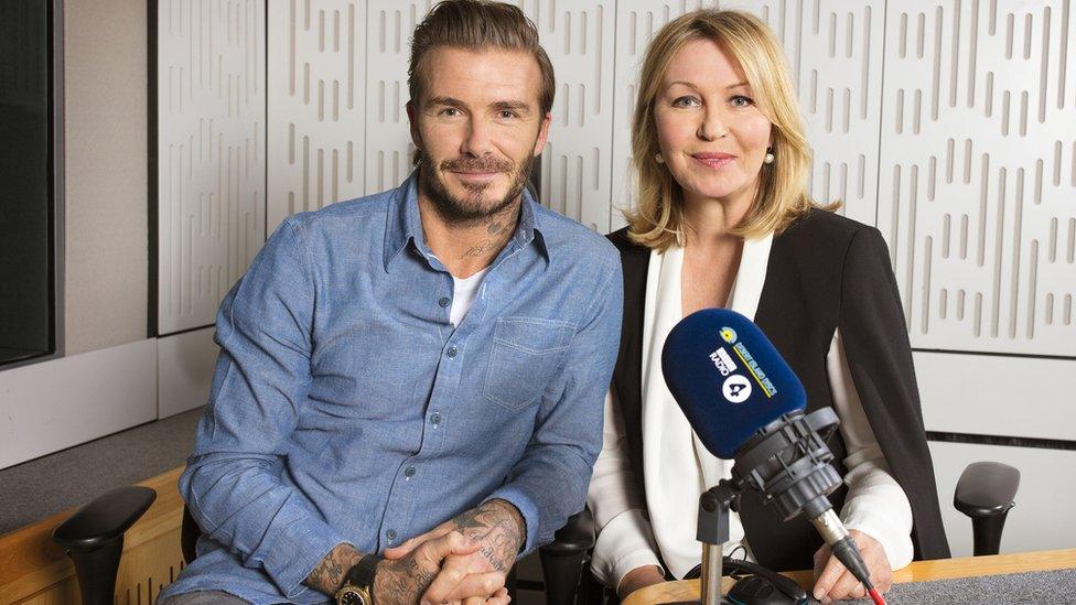 David Beckham and Kirsty Young