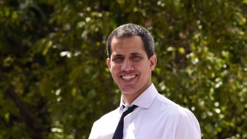 Juan Guaidó attends an opposition rally on 5 July