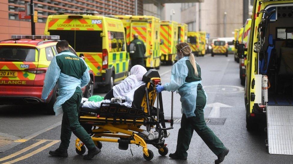 Ambulance crew at Royal London Hospital, Whitechapel