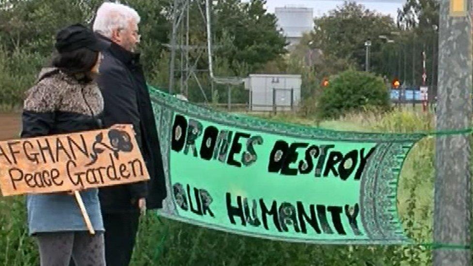 Protesters at RAF Waddington