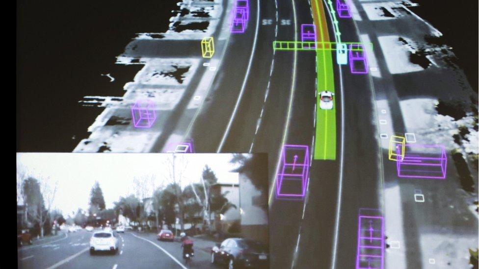 Data schematic of street scene as seen by Google self-driving car