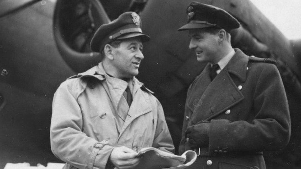 Major William Wyler (left) and dramatist Terence Rattigan