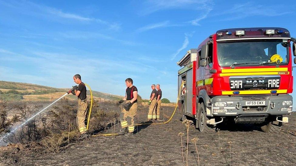 Firefighters near Swanage