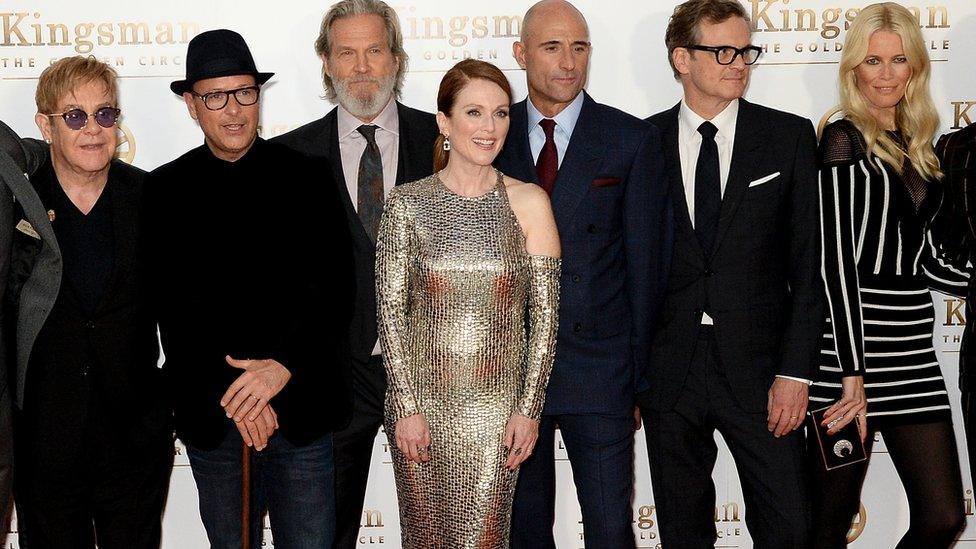 Elton John and the cast of Kingsman: The Golden Circle attend the London premiere