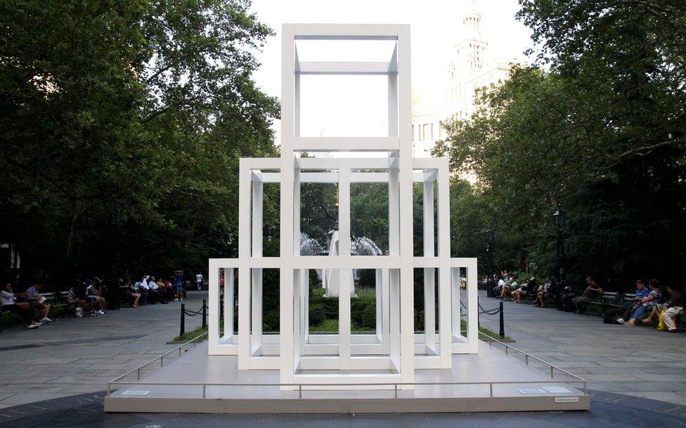 'THREE X FOUR X THREE' sculpture by conceptual artist Sol LeWitt