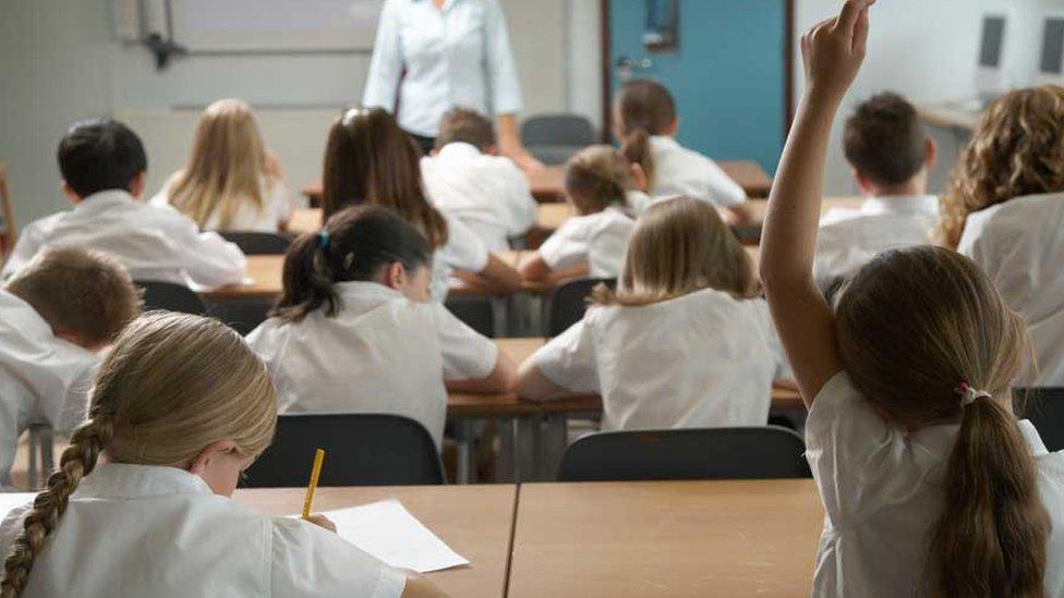 School children in a classroom