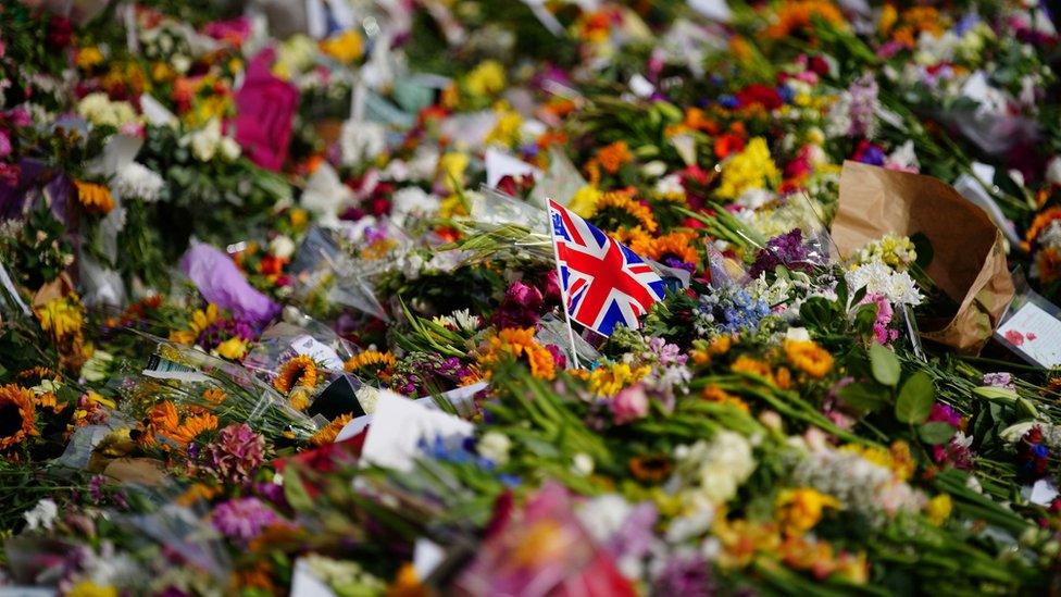 Flowers outside Windsor Castle