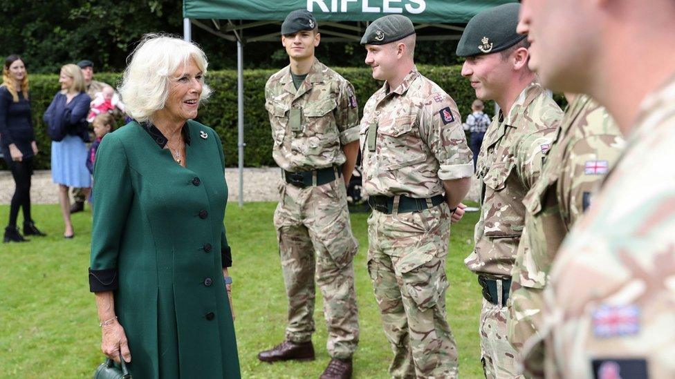 Camilla visiting The Rifles