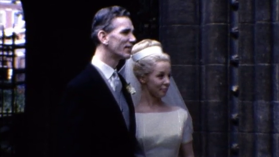 David Whitaker with June Barry on their wedding day