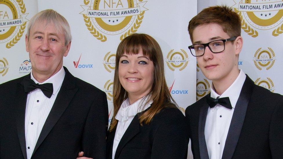 Archie Lyndhurst with father Nicholas Lyndhurst and mother, ballet dancer Lucy Smith