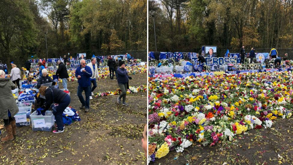 Tributes in memorial site