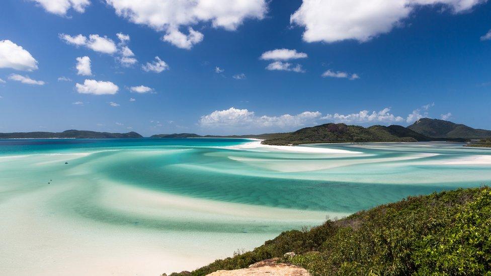 A view of Whitehaven Beach in Queensland's Whitsunday Islands