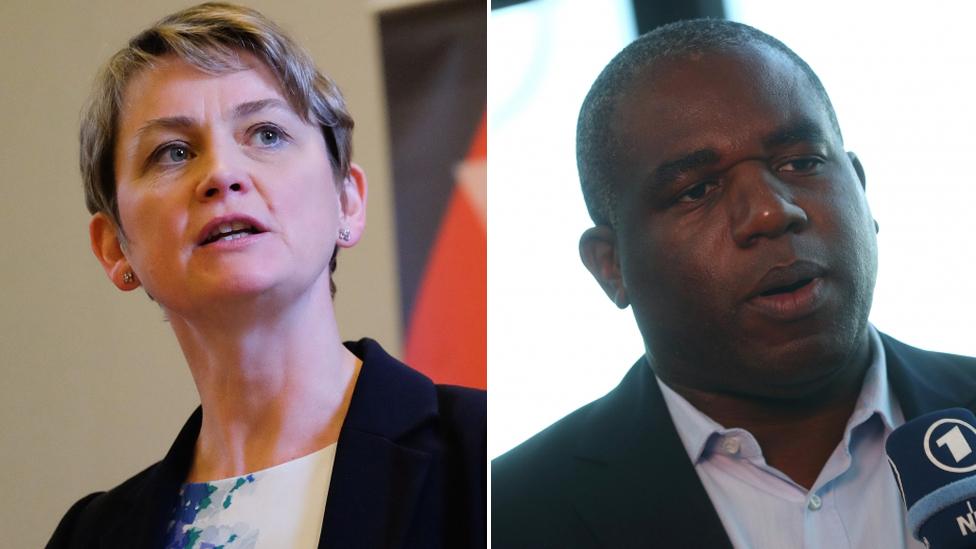 Yvette Cooper and David Lammy composite