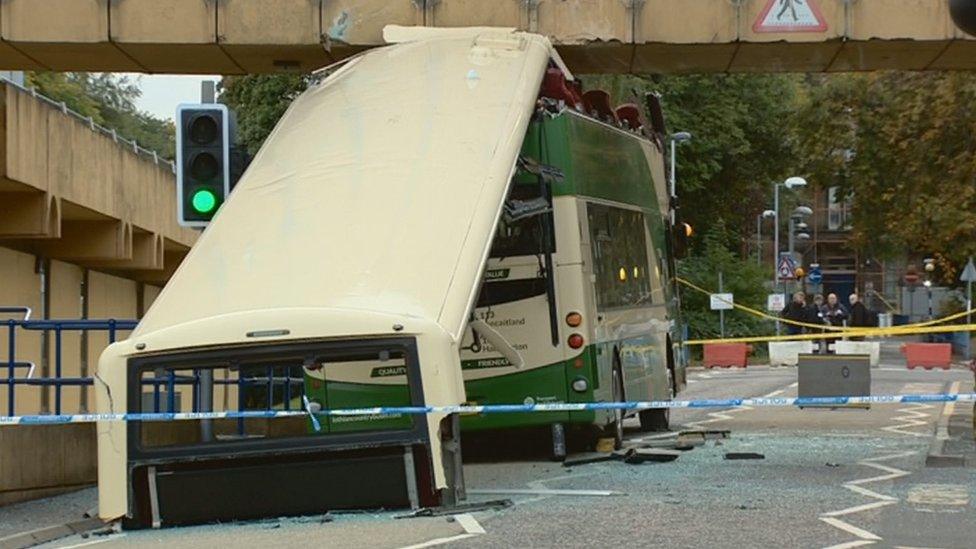 Crashed bus