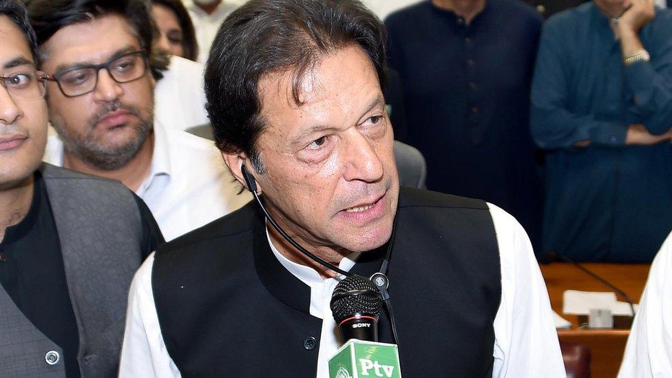 Imran Khan at a session of the National assembly in Islamabad, Pakistan, 17 August 2018