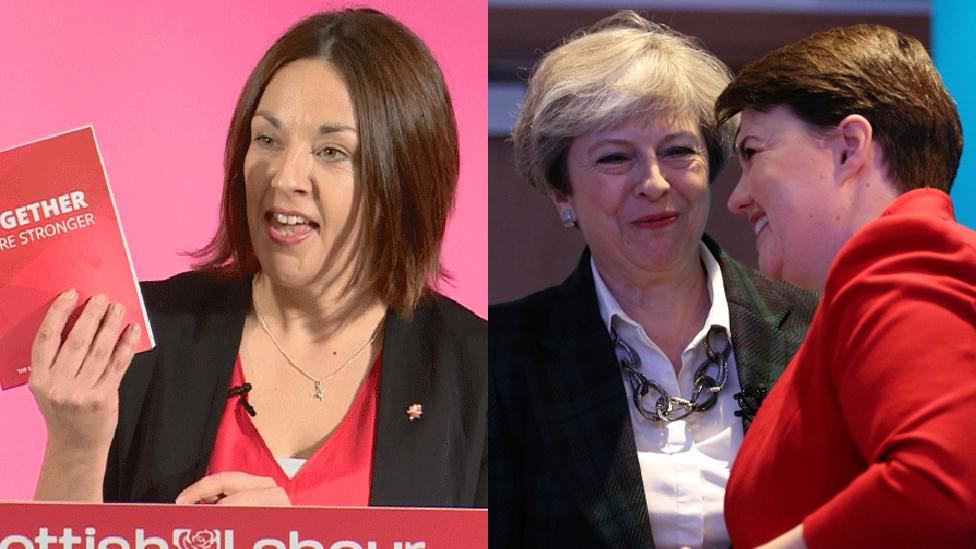 Kezia Dugdale, Theresa May and Ruth Davidson