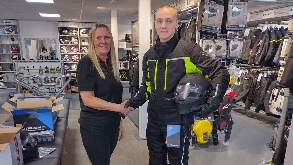 Sue Hurley, manager of Sportsbikeshop and Illia