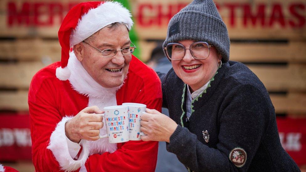 Councillor Pat Karney and trader Anja Manke