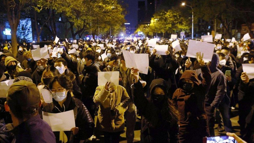 Protesters in Beijing