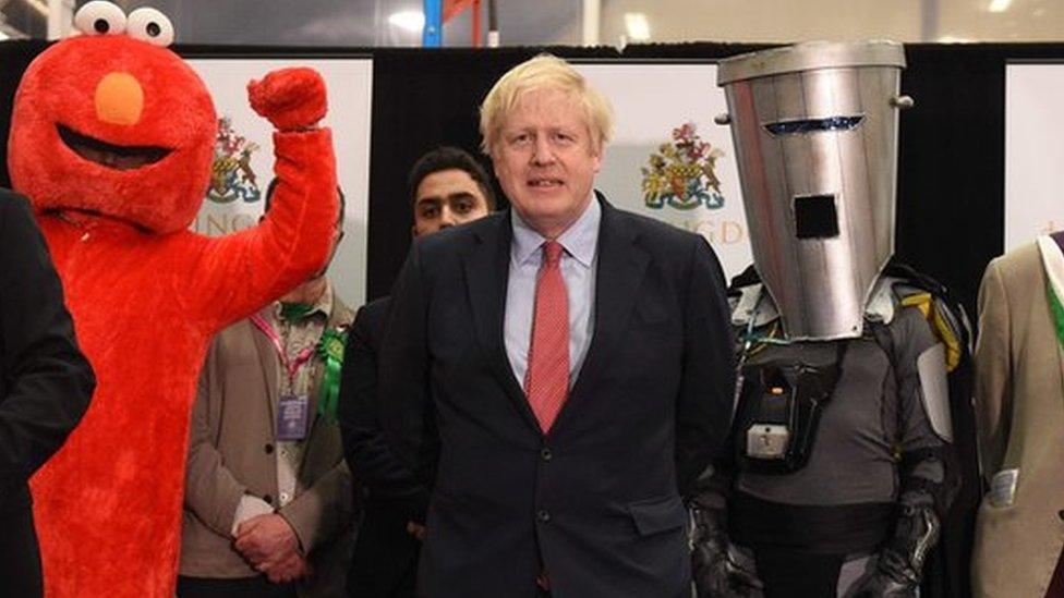 Boris Johnson at his election count