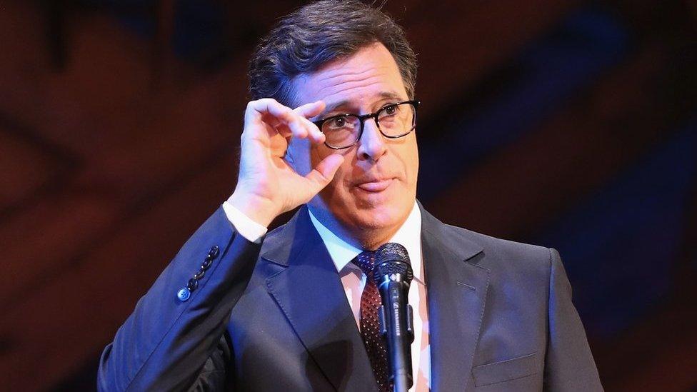 Late Show host Stephen Colbert pictured at Broadway's Jacobs Theater on 19 September, 2016.