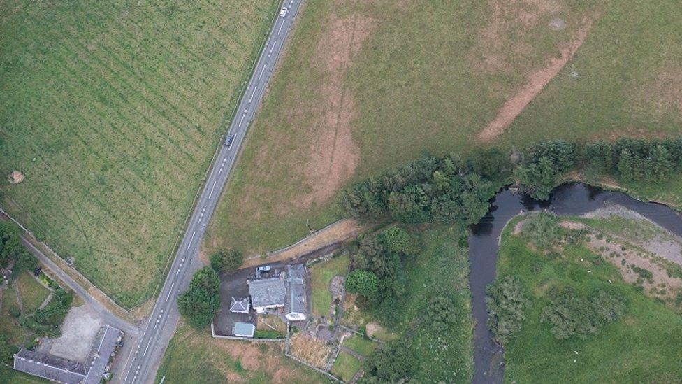 Roman camp from the air