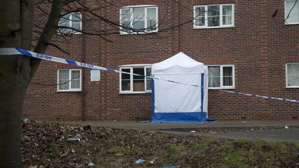 Police cordon, near St George's Street, Northampton