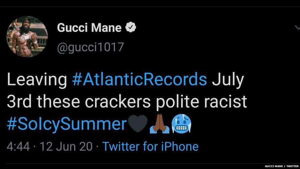 Gucci Mane's tweet