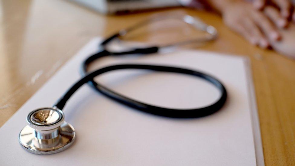 Stethoscope on desk