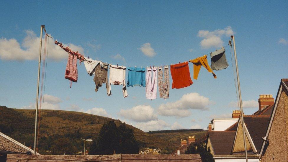 A washing line hangs over Margam