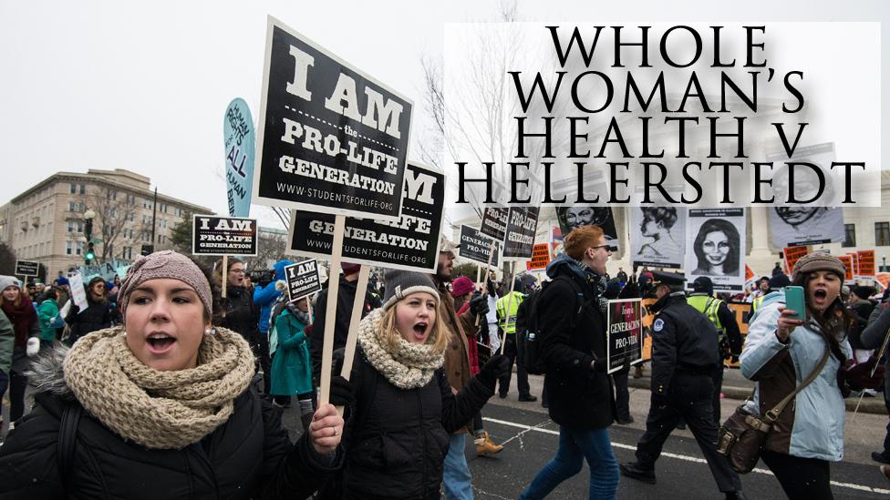 Anti-abortion protesters march in Washington, DC.