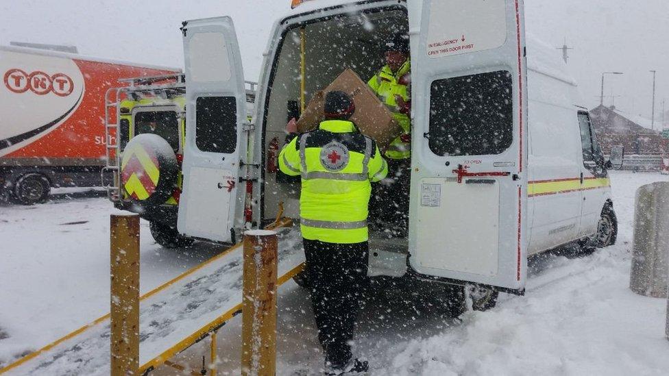 Red Cross delivers temporary bedding to Glasgow Airport