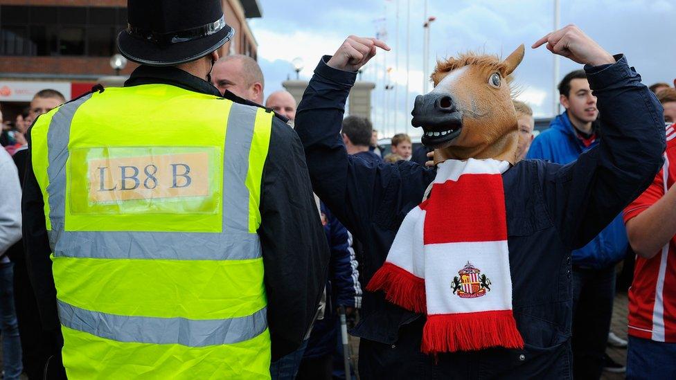 Sunderland fan dressed as a horse