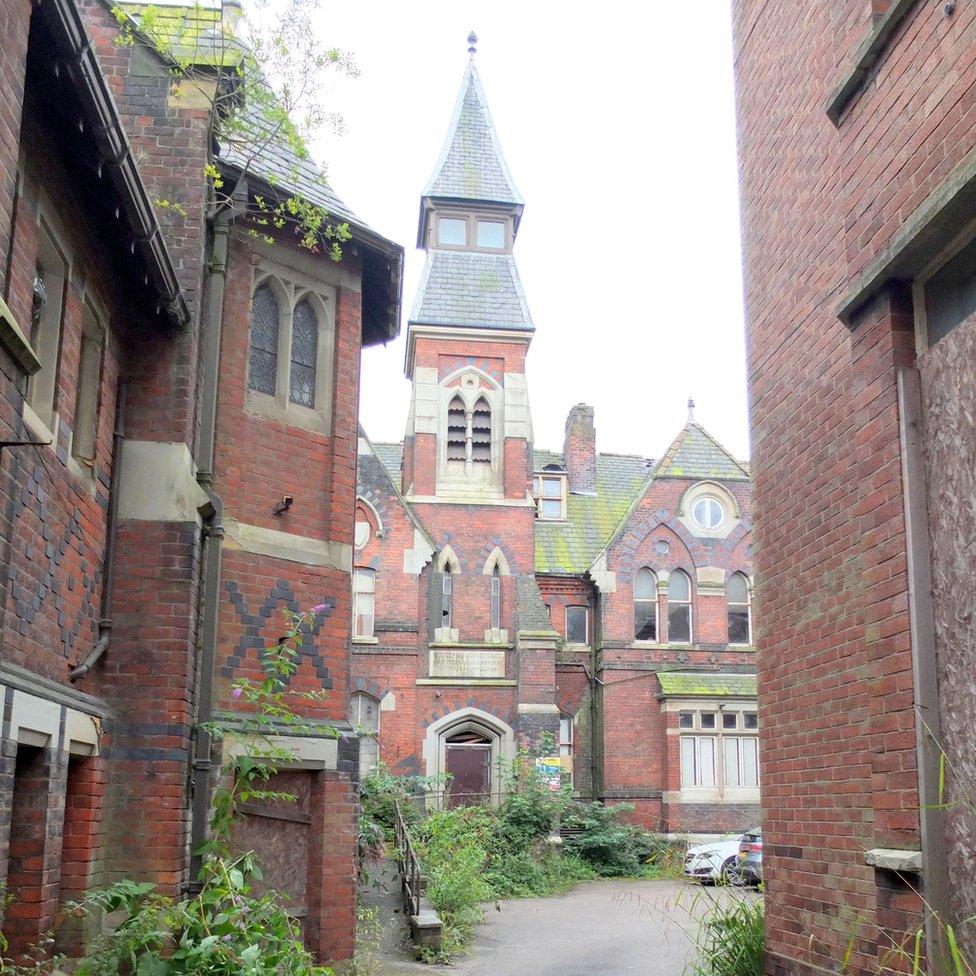 Three derelict buildings