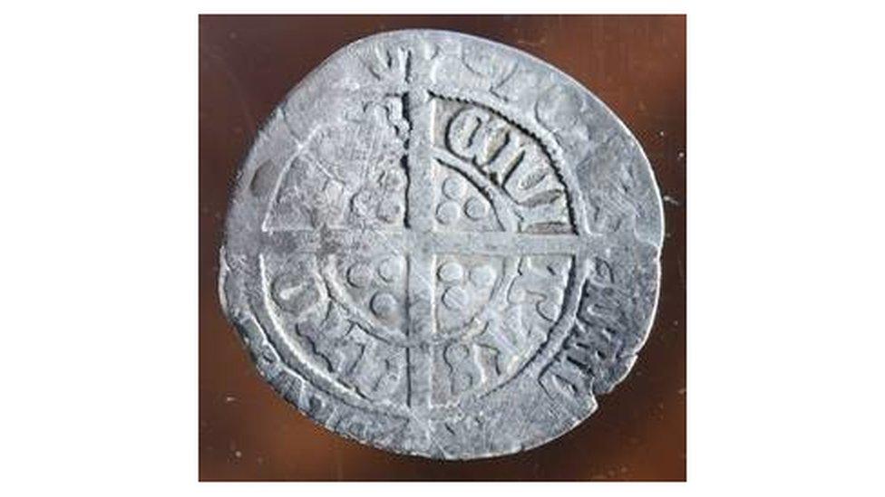 The rare silver coin is known as a Henry VII 'half groat' or two-penny piece